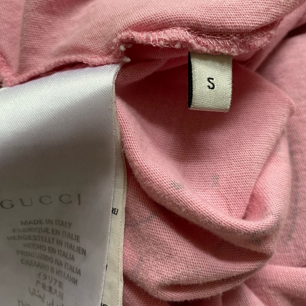 Gucci Pink Bambi Deer Floral Print Short Sleeve Cotton T-Shirt Womens Size Small - Picture 9 of 16